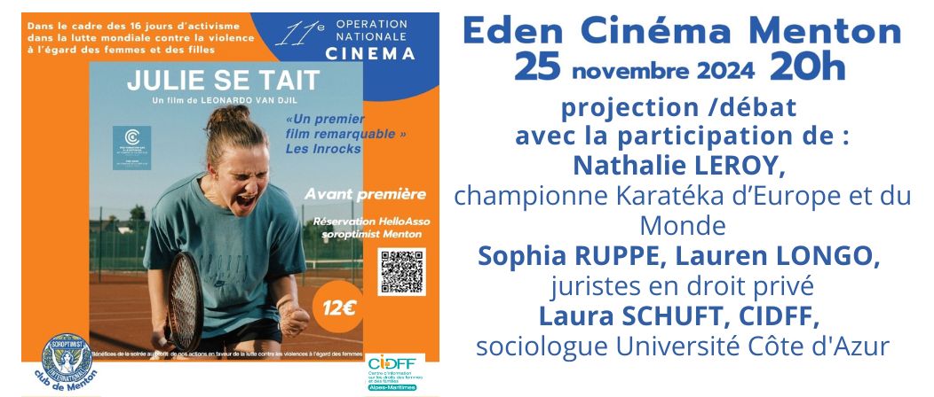 OPERATION CINEMA 16 JOURS D'ACTIVISME CONTRE LES VIOLENCES À L'ÉGARD DES FEMMES